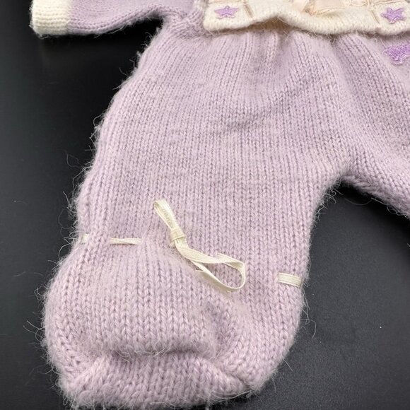 Cabbage Patch Kids Beans Bottom Babies Lavender White Sleeper Knit 1985 Vtg Cpk - Picture 6 of 12